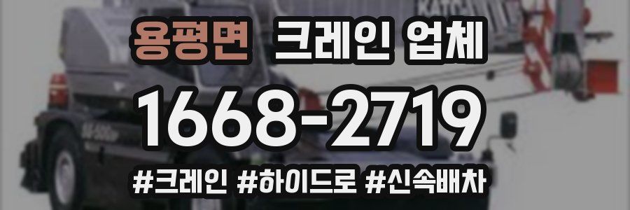 용평면 크레인 업체