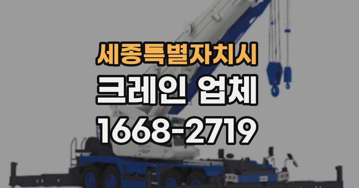 세종특별자치시 크레인 업체