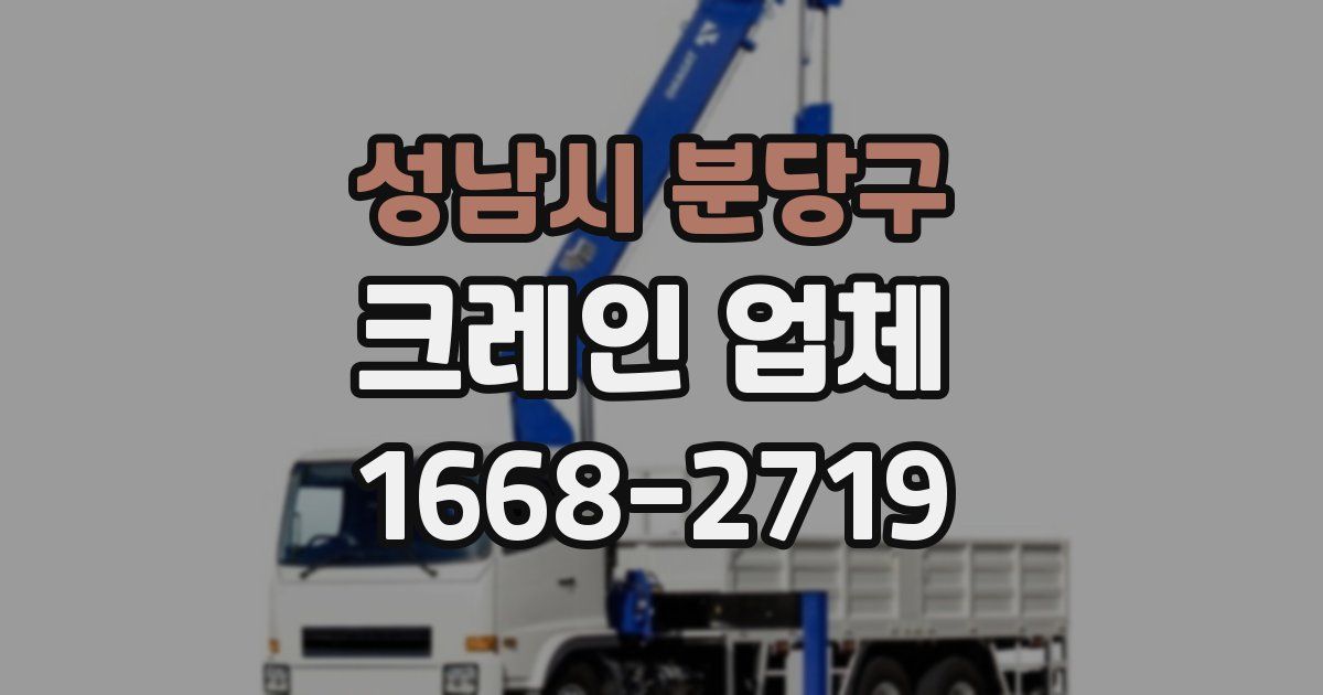 성남시 분당구 크레인 업체