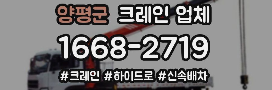 양평군 크레인 업체