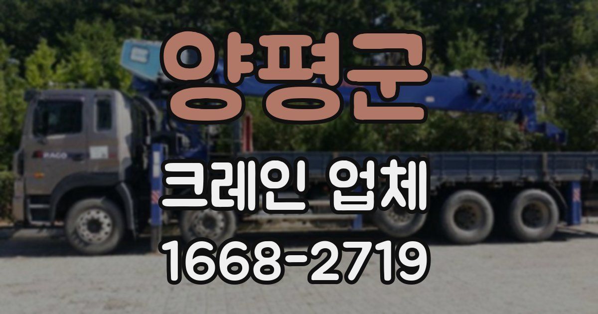 양평군 크레인 업체