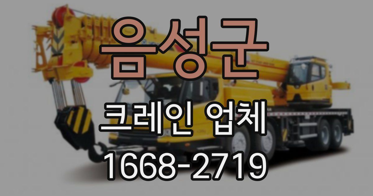 음성군 크레인 업체