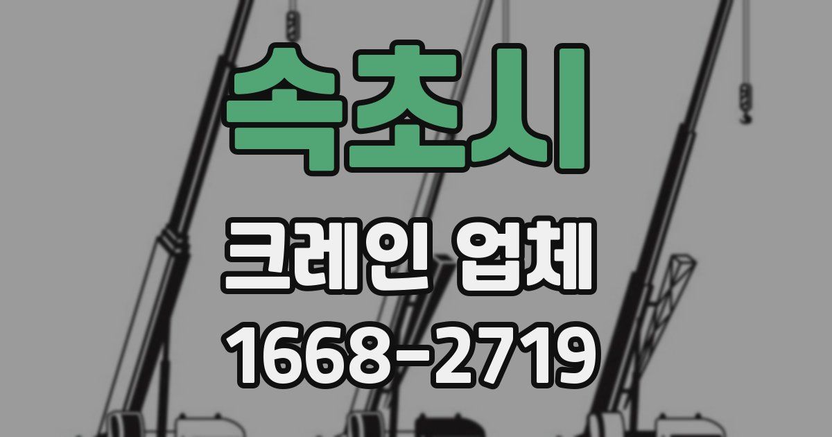 속초시 크레인 업체