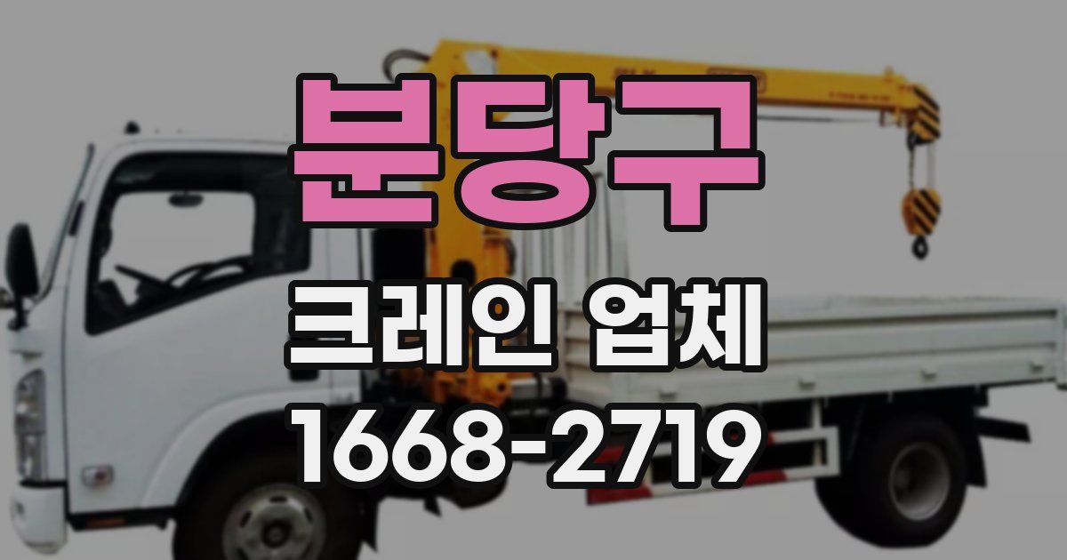 분당구 크레인 업체