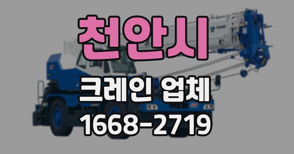 천안시 크레인 업체