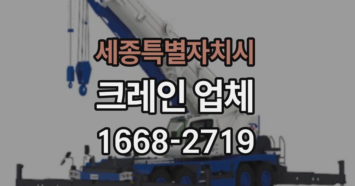 세종특별자치시 크레인 업체