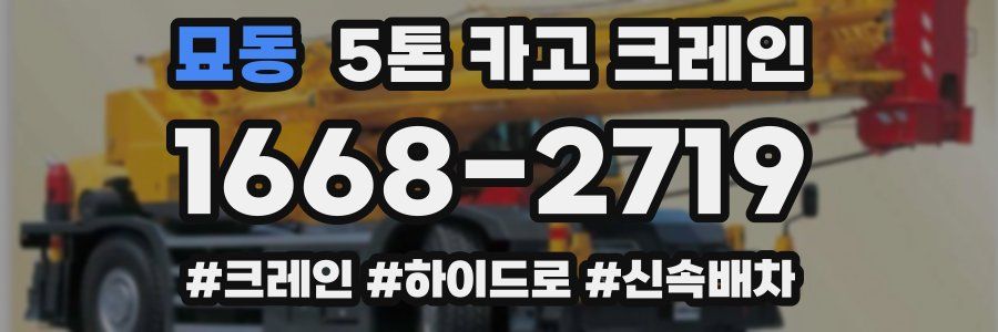 묘동 5톤 카고 크레인