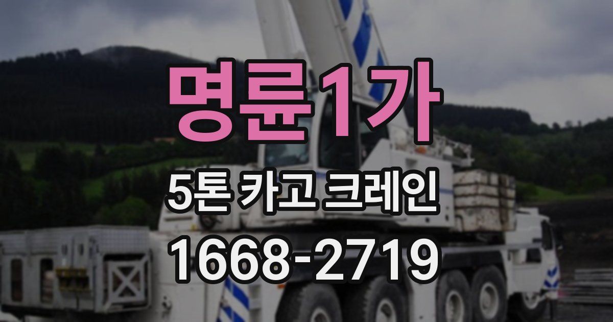명륜1가 5톤 카고 크레인