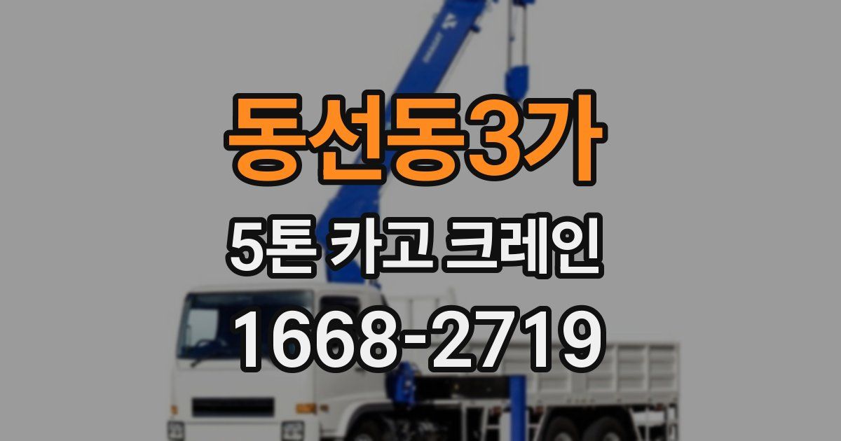 동선동3가 5톤 카고 크레인