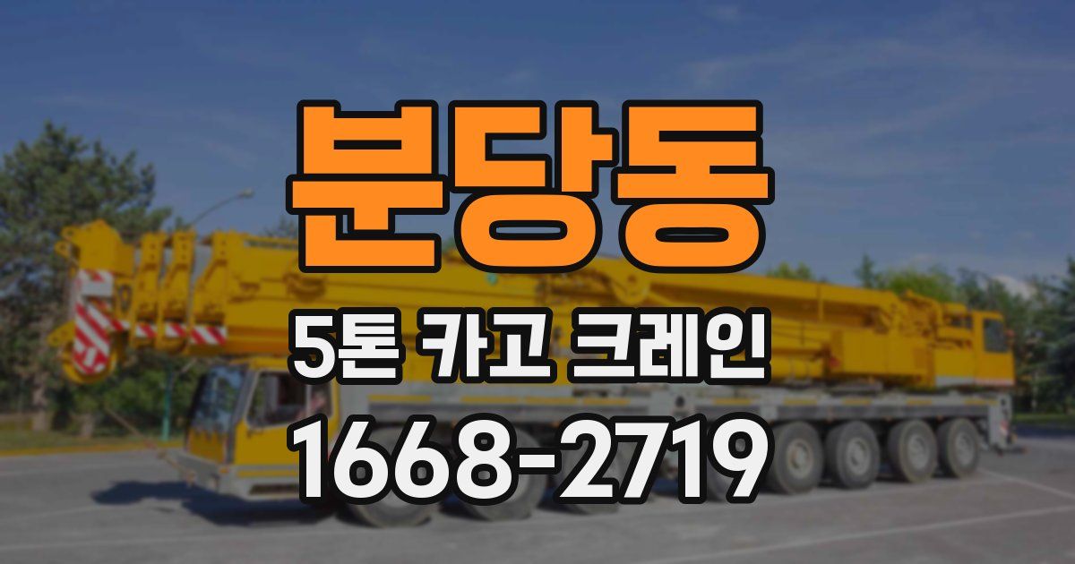 분당동 5톤 카고 크레인