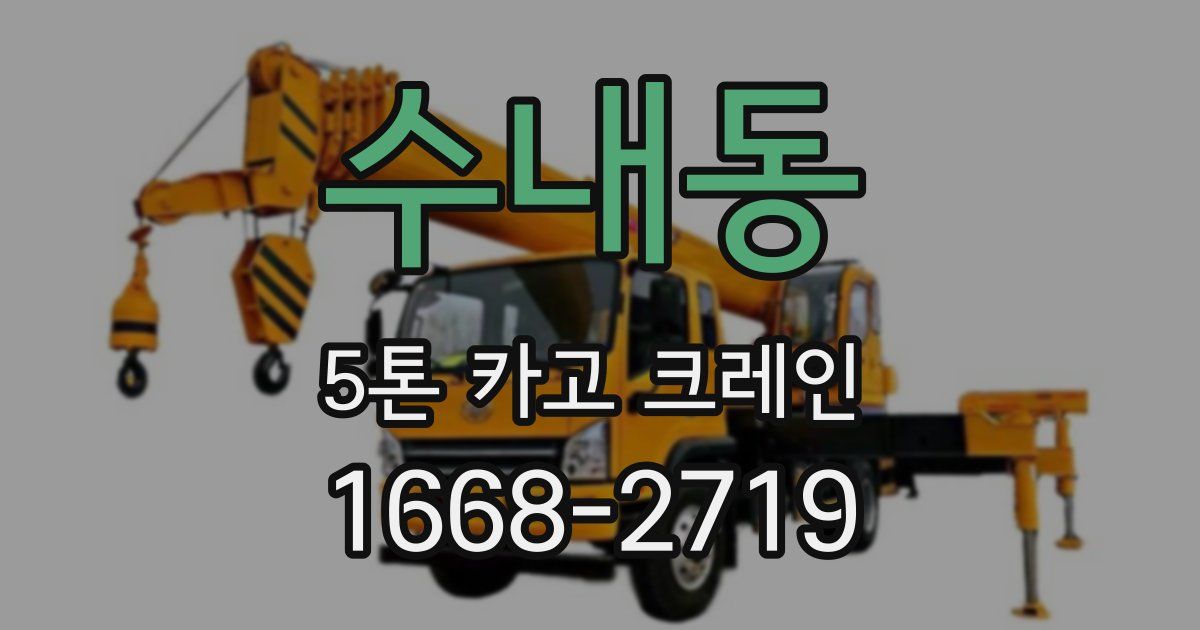 수내동 5톤 카고 크레인