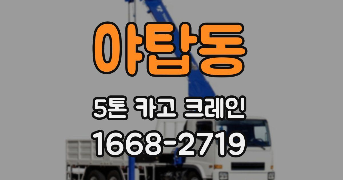 야탑동 5톤 카고 크레인