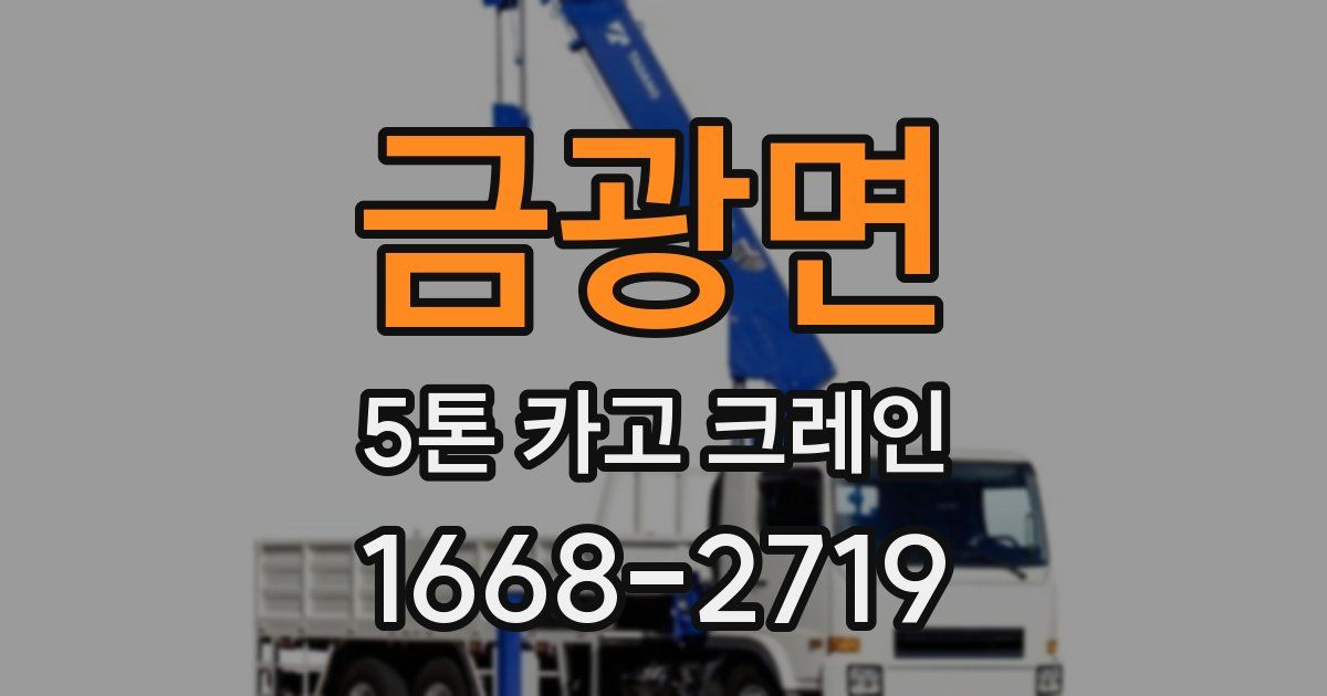 금광면 5톤 카고 크레인
