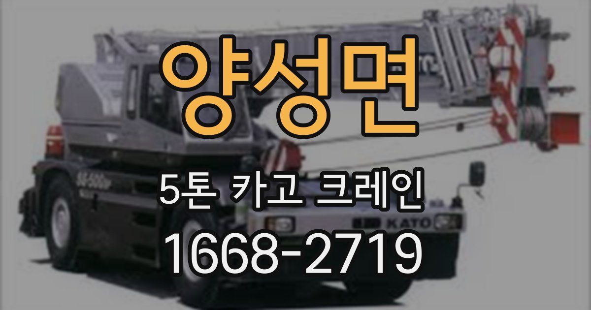 양성면 5톤 카고 크레인