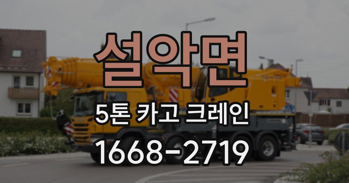 설악면 5톤 카고 크레인