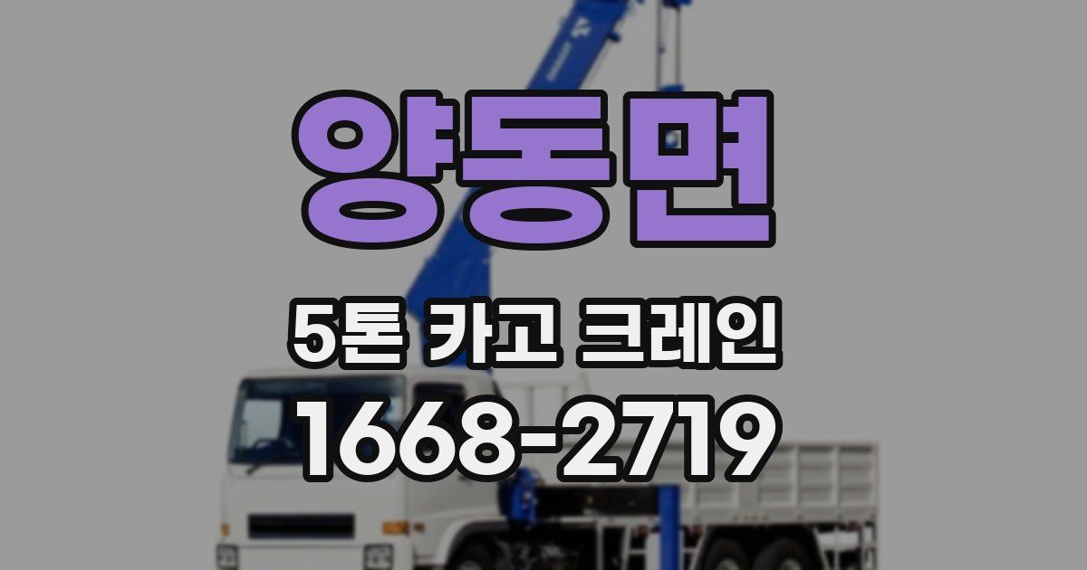 양동면 5톤 카고 크레인