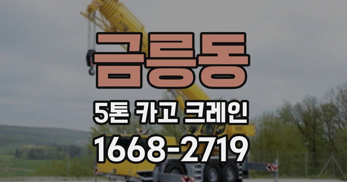금릉동 5톤 카고 크레인