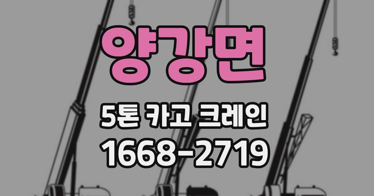 양강면 5톤 카고 크레인