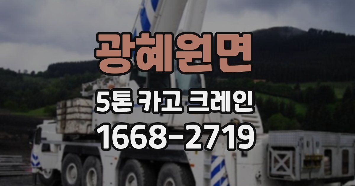 광혜원면 5톤 카고 크레인