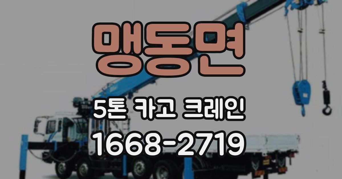 맹동면 5톤 카고 크레인