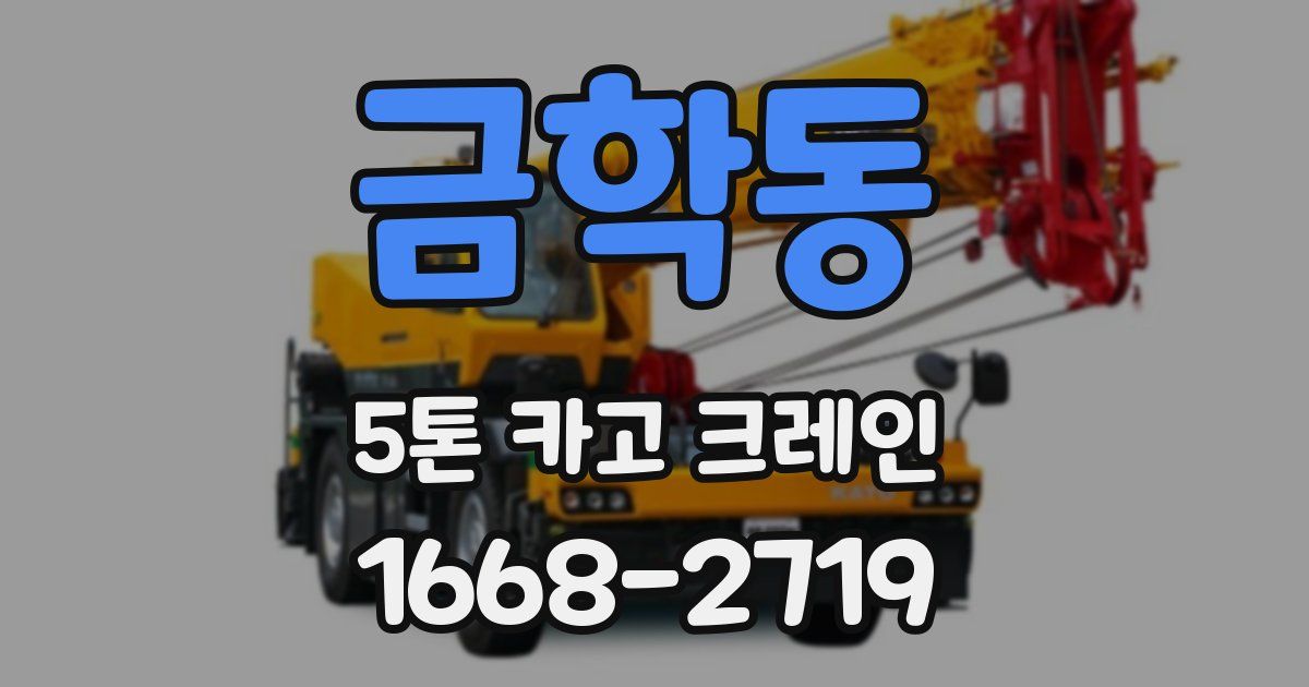 금학동 5톤 카고 크레인