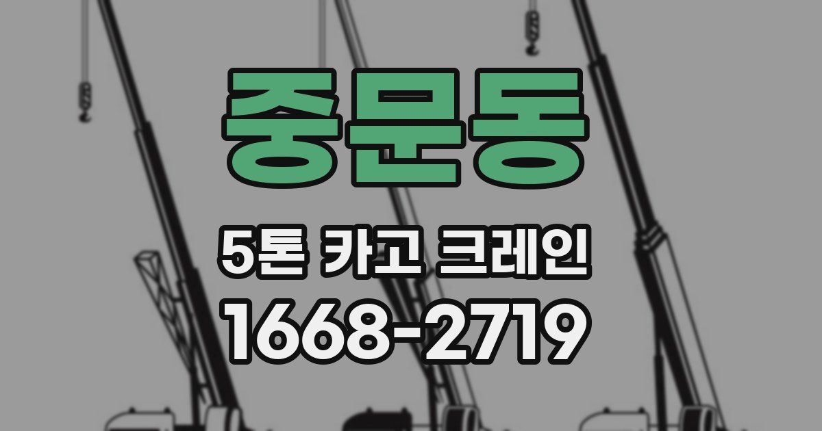 중문동 5톤 카고 크레인