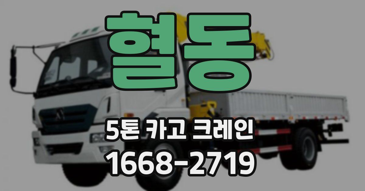 혈동 5톤 카고 크레인