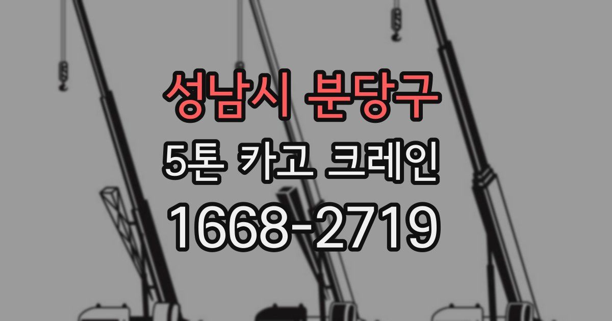 성남시 분당구 5톤 카고 크레인
