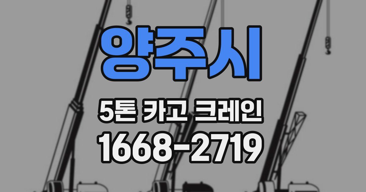 양주시 5톤 카고 크레인