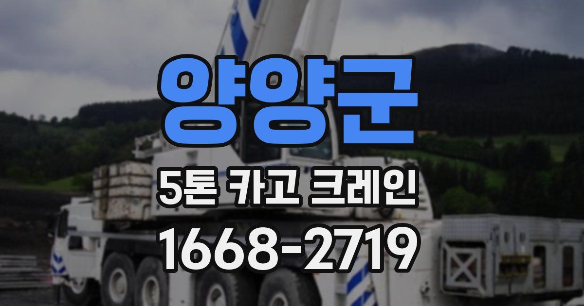 양양군 5톤 카고 크레인
