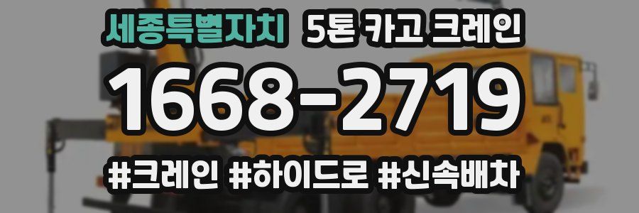 세종특별자치 5톤 카고 크레인