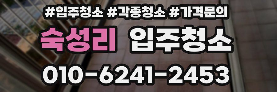 숙성리 이사청소