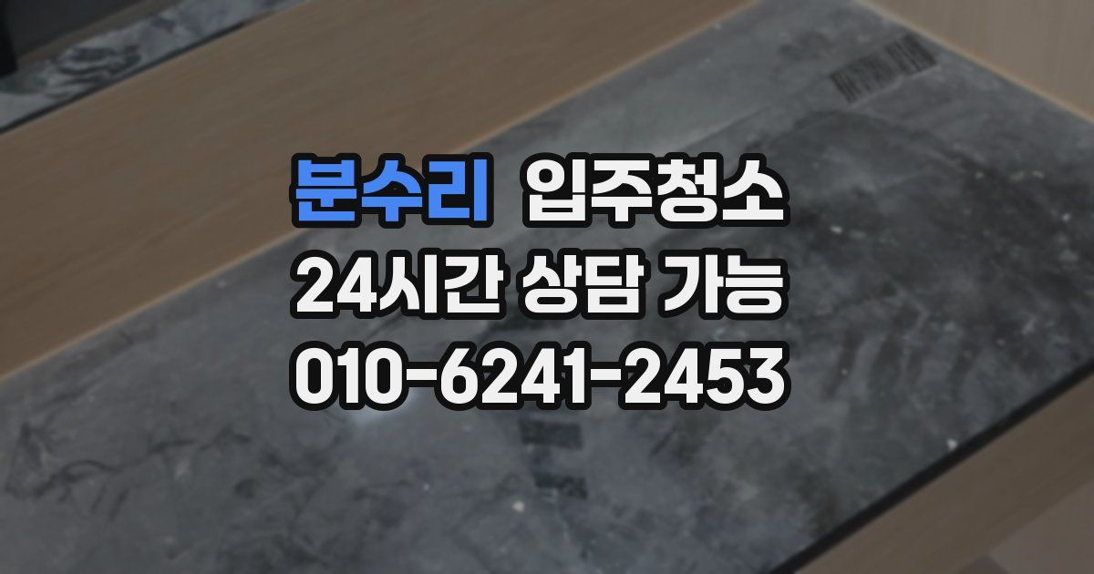 분수리 입주청소