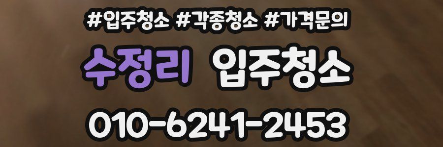 수정리 이사청소