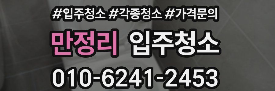 만정리 이사청소