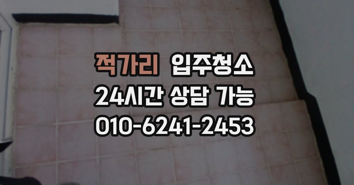 적가리 입주청소