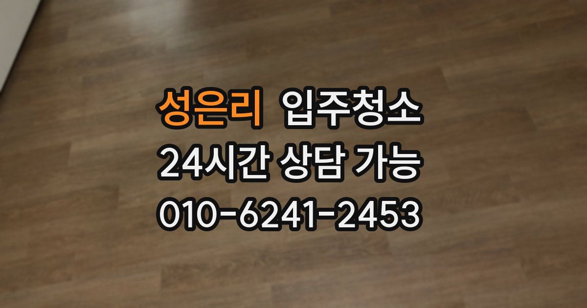 성은리 입주청소