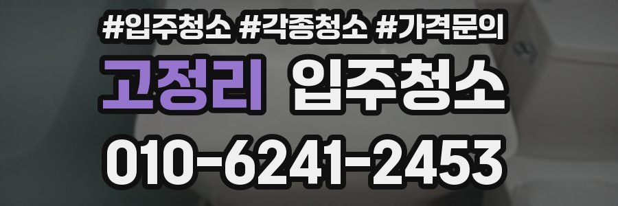 고정리 이사청소