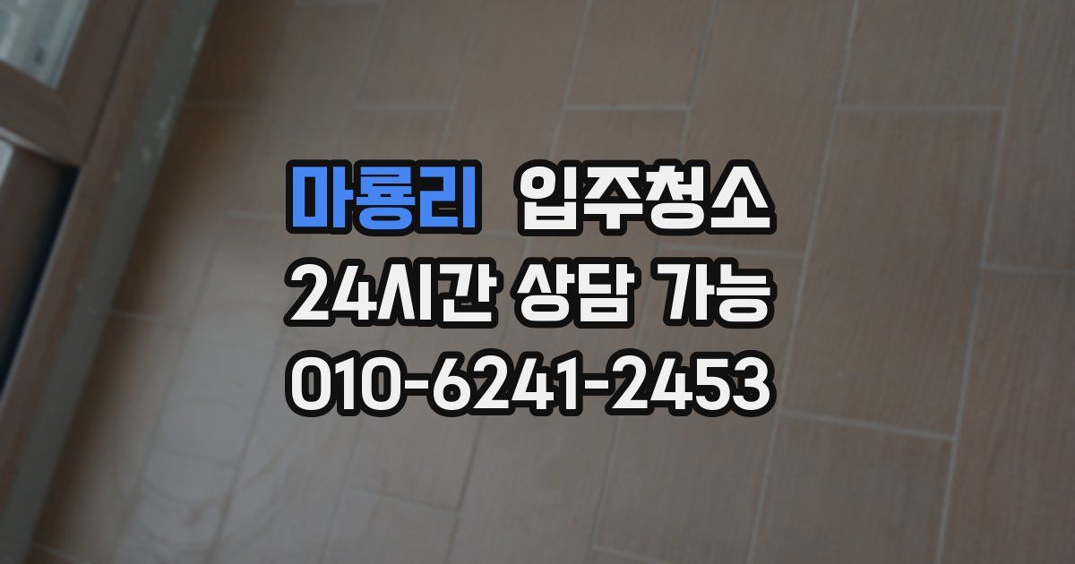 마룡리 입주청소