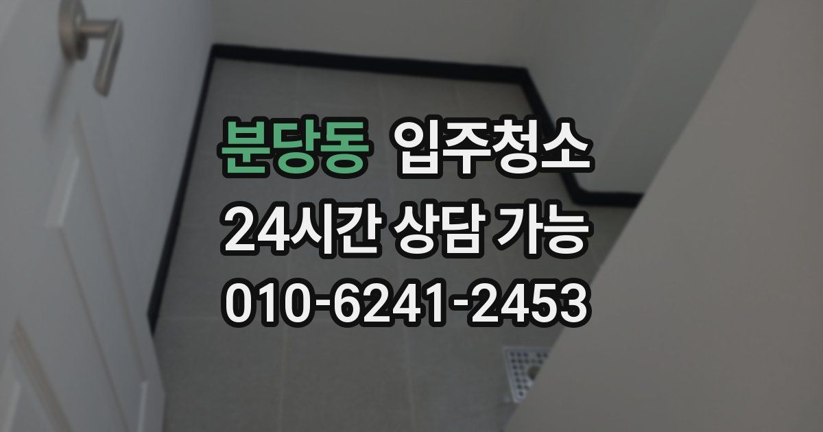 분당동 입주청소