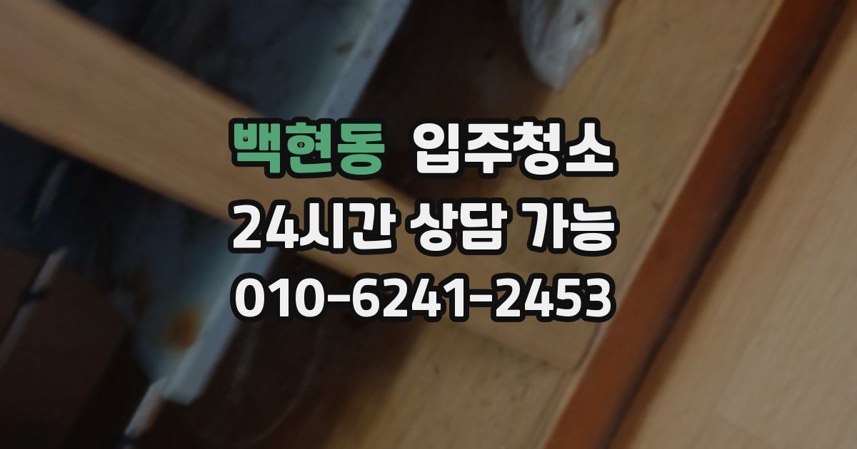 백현동 입주청소