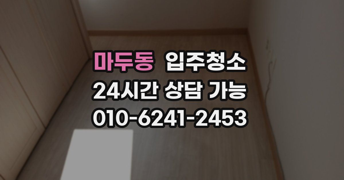 마두동 입주청소