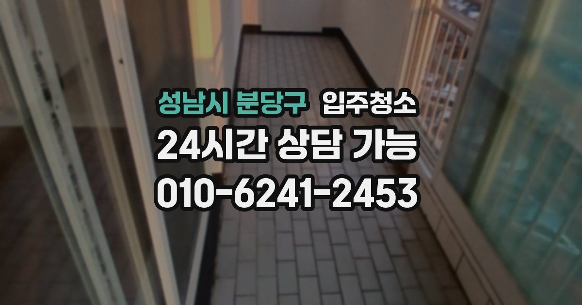 성남시 분당구 입주청소