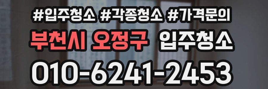 부천시 오정구 이사청소