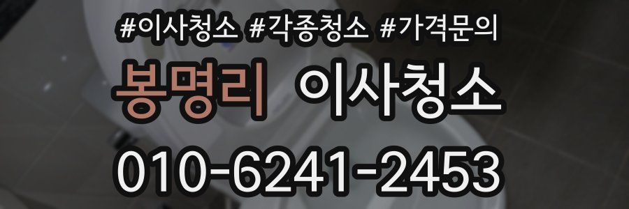 봉명리 이사청소