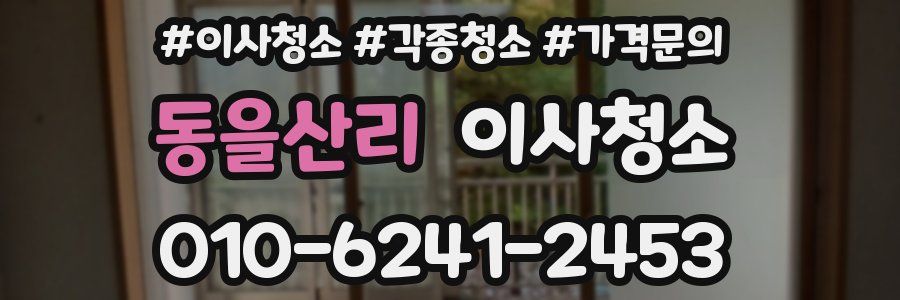 동을산리 이사청소