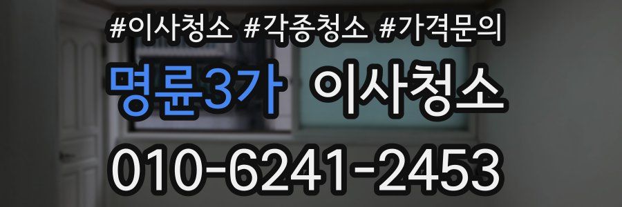 명륜3가 이사청소