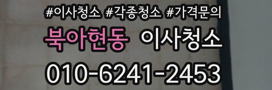 북아현동 이사청소