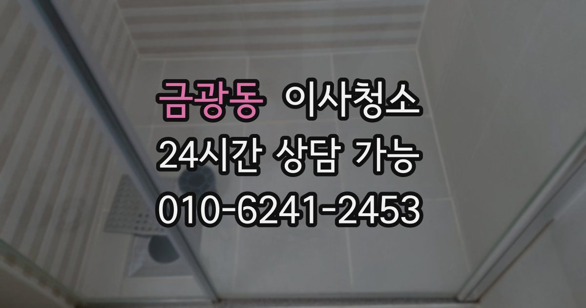 금광동 입주청소