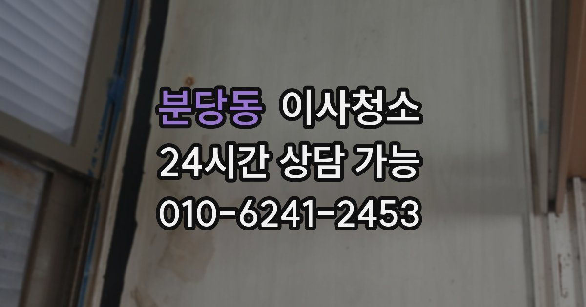 분당동 입주청소